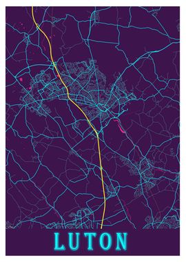 Luton Neon City Map