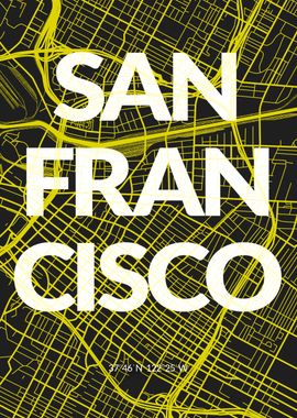 Colorful San Francisco Map