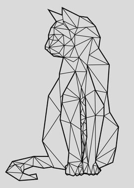 Geometric Cat Pet Animal