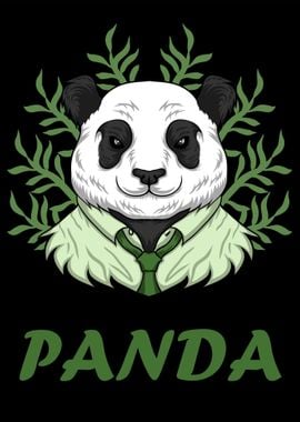 Mr Panda Bear with leaves