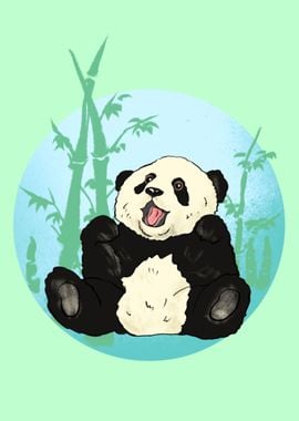 Panda Bear with Bamboo