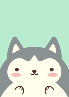 Cute Kawaii Husky Dog