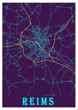 Reims Neon City Map