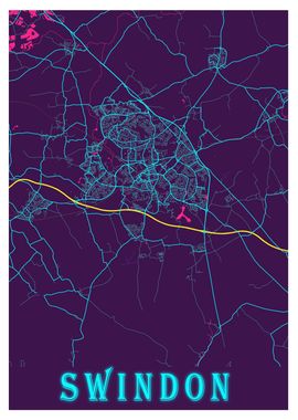 Swindon Neon City Map