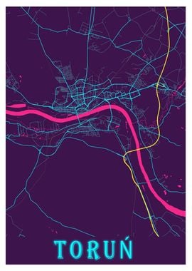 Torun Neon City Map