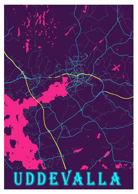 Uddevalla Neon City Map