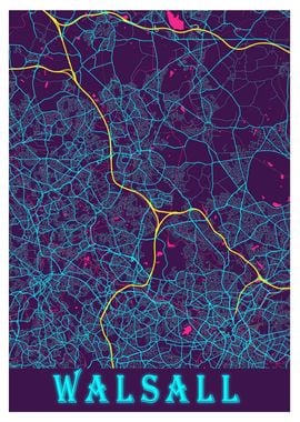 Walsall Neon City Map