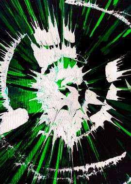 Green Black White Splat