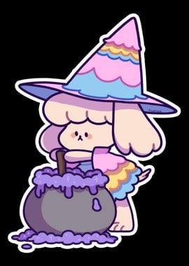 Dog puppy Halloween witch