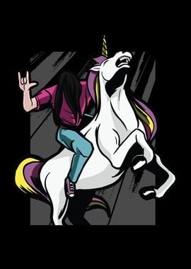 Metalhead riding a Unicorn