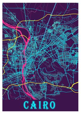 Cairo Neon City Map