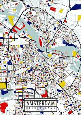 Amsterdam Map Mondrian