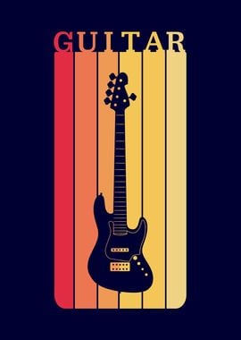 Guitar Retro Vintage Gift