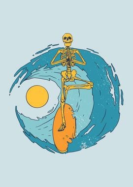 Skeleton Yoga Surfer