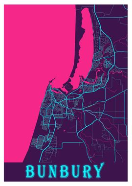 Bunbury Neon City Map