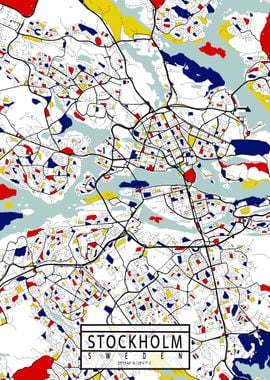 Stockholm Map Mondrian