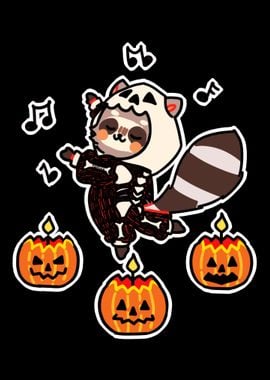 Raccoon Dancing Pumpkin Ha