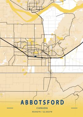 Abbotsford Yellow City Map