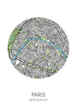 Paris Circle City Map