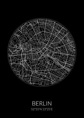 Berlin City Map Black