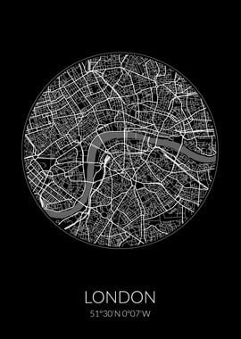 London City Map Black