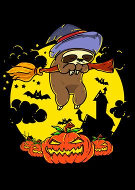 Funny Halloween sloth with