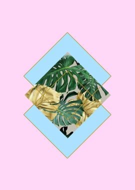 pink Monstera leaves 