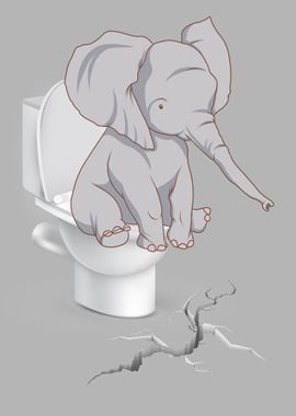 Funny Elephant at WC