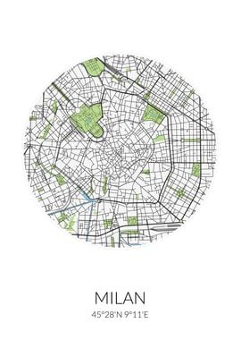 Milan Circle City Map