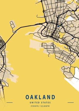 Oakland Yellow City Map