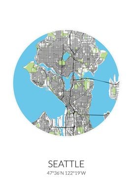 Seattle Circle City Map