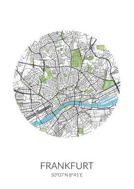 Frankfurt Circle City Map