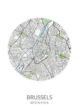 Brussels Circle City Map