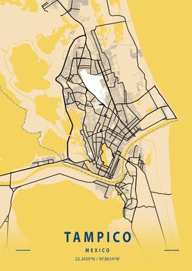 Tampico Yellow City Map