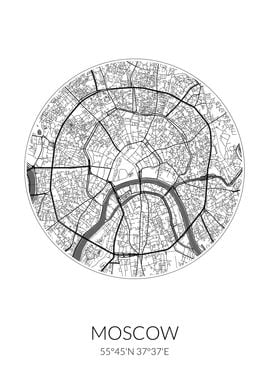 Moscow City Map White