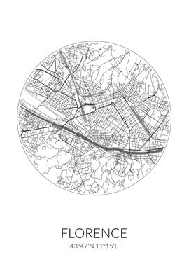 Florence City Map White