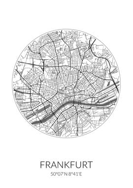 Frankfurt City Map White