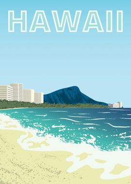 Vintage Hawaii Sunny Beach