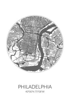 Philadelphia CityMap White