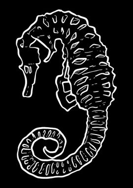 Seahorse Skeleton Horror F