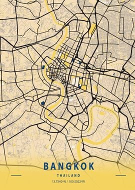 Bangkok Yellow City Map