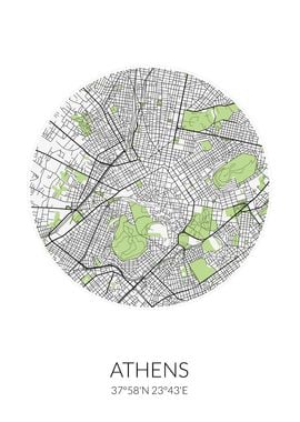 Athens Circle City Map