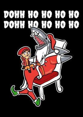 Santa Shark Funny Christma