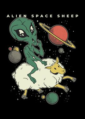 Alien Riding Space Sheep