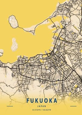 Fukuoka Yellow City Map