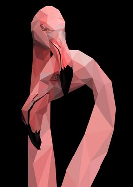 flamingo lowpoly