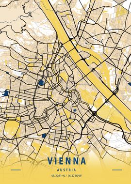 Vienna Yellow City Map