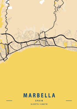 Marbella Yellow City Map