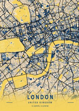 London Yellow City Map