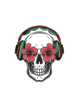 DJ Hibiscus Skull